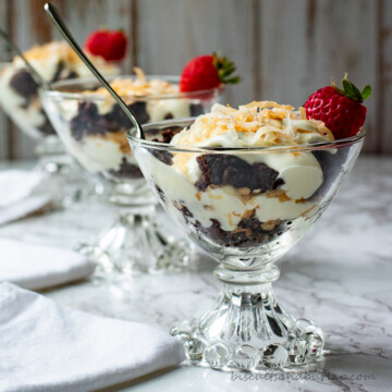 3 mini chocolate trifles.