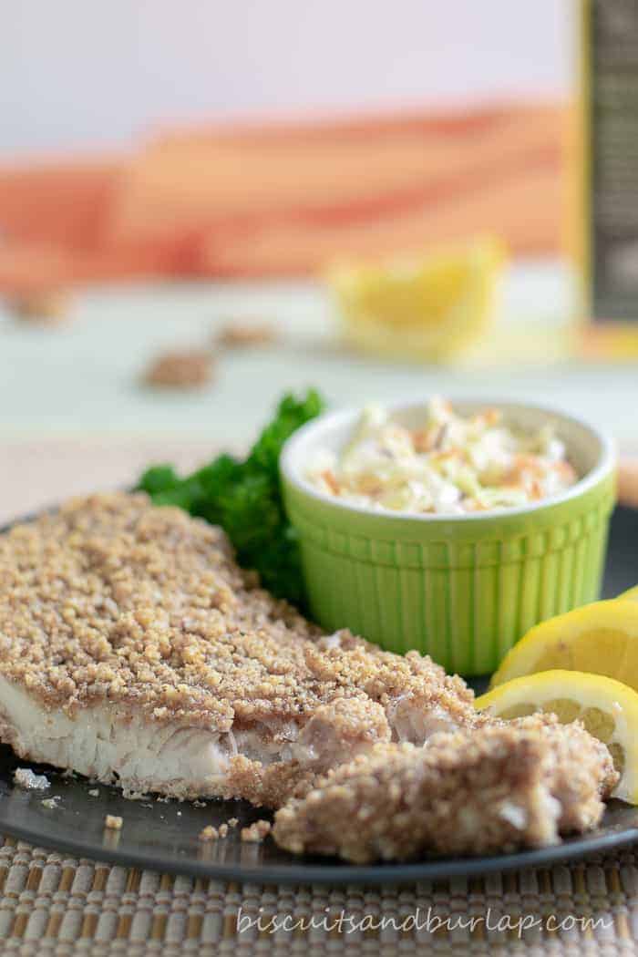 Pecan crusted catfish is a healthy alternative to fried fish