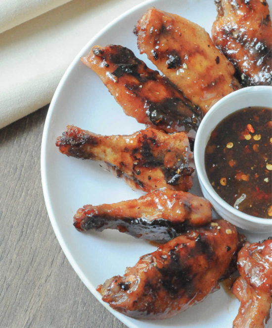 Peach Glazed Grilled Chicken Wings