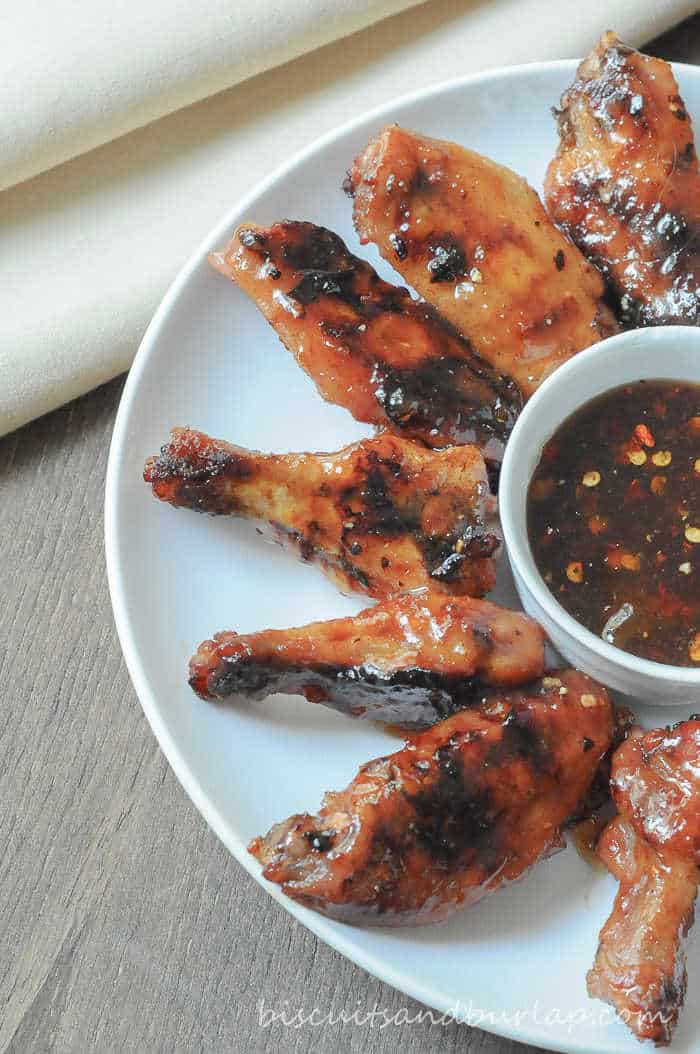 Peach Glazed Grilled Chicken Wings