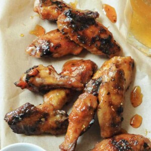 Peach Glazed Grilled Chicken Wings