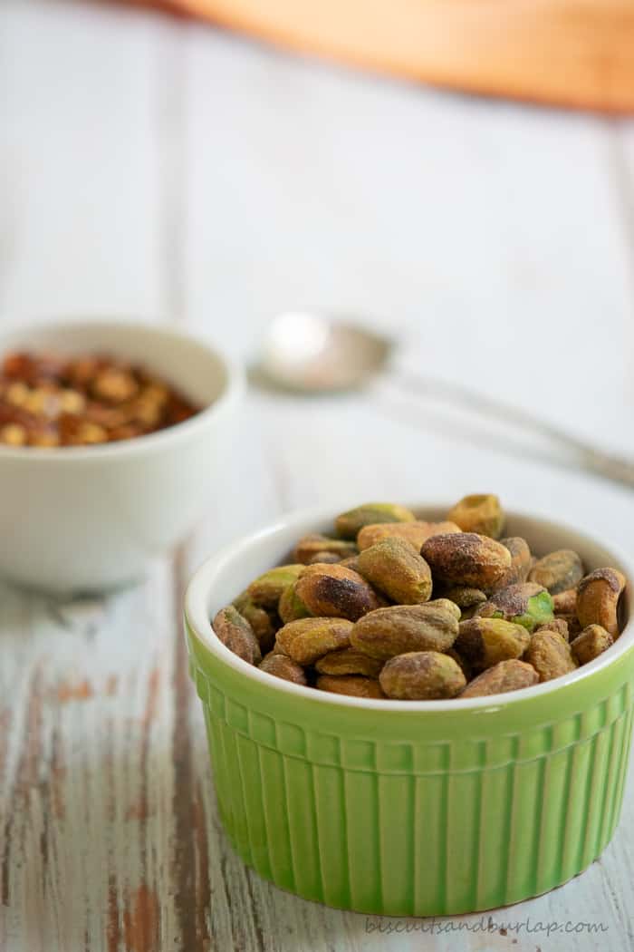 Flatbread appetizers with a unique blend of flavors from pistachios, burrato and proscuitto