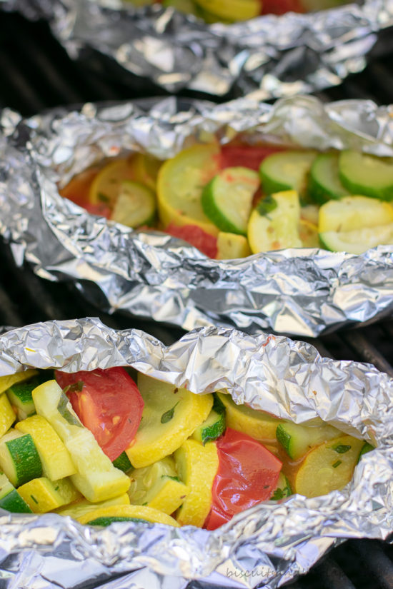 Veggie Foil Packs on the grill make it a snap to cook your whole meal outdoors