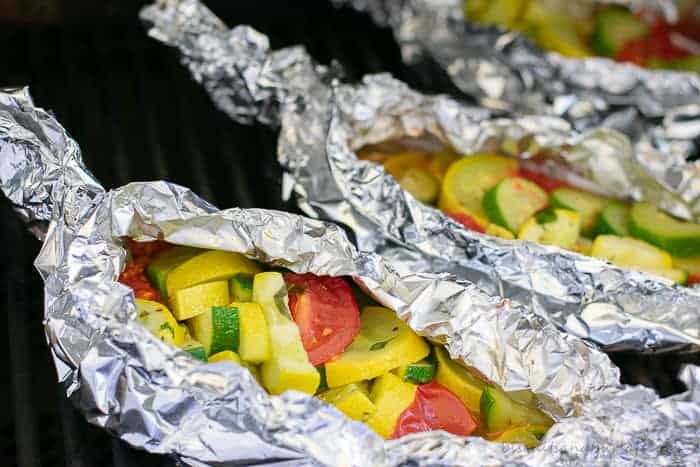 Veggie Foil Packs on the grill make it a snap to cook your whole meal outdoors