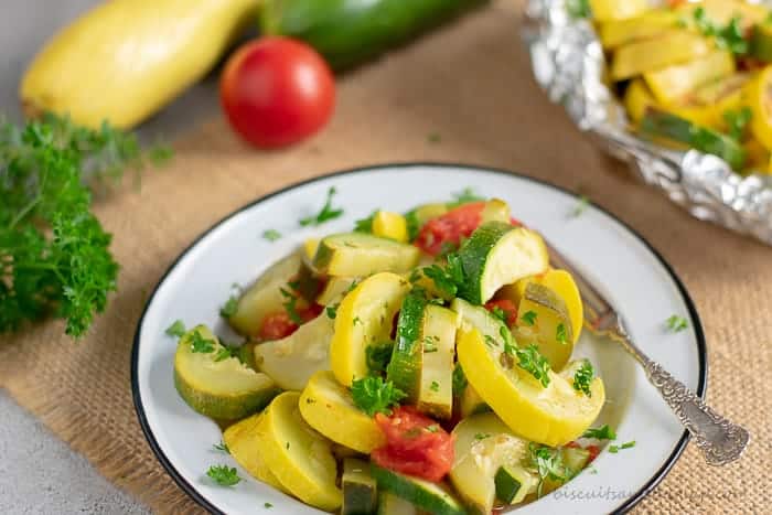 Veggie Foil Packs on the grill make it a snap to cook your whole meal outdoors