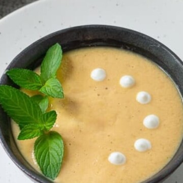 Chilled Peach Soup with Cucumbers makes an easy, but elegant first course.