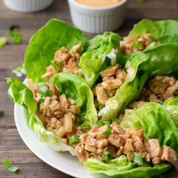 lettuce wraps on plate.