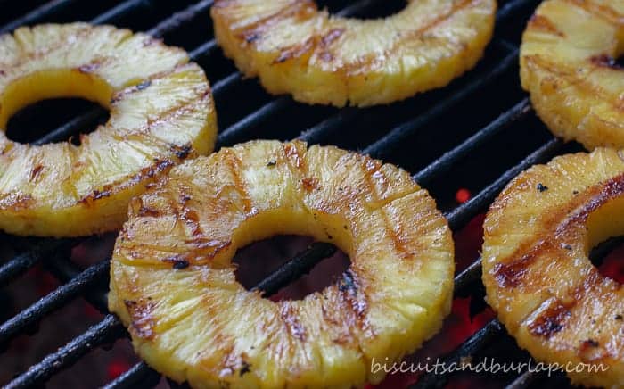 pineapple on hot grill