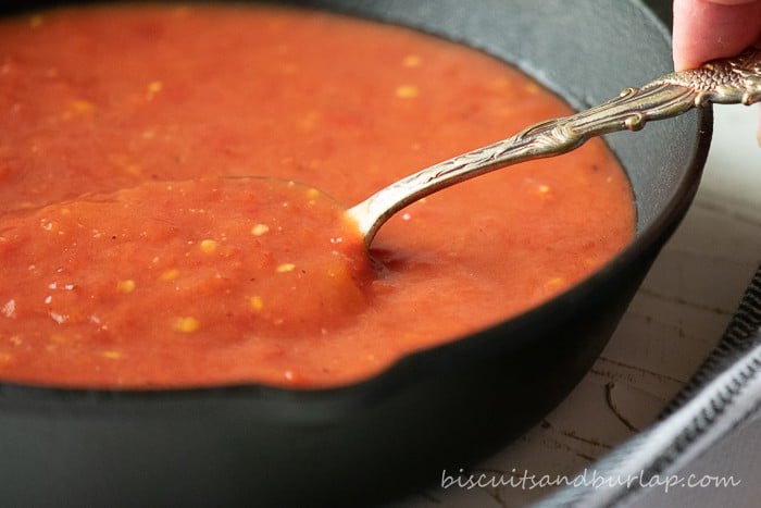 Tomato Gravy over Biscuits is good old fashioned southern comfort food.