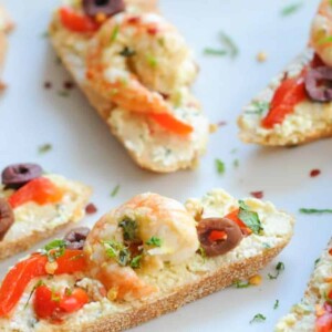 crostini with shrimp.