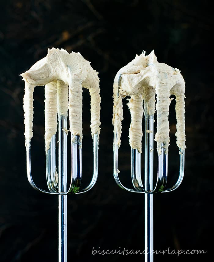 two beaters with frosting
