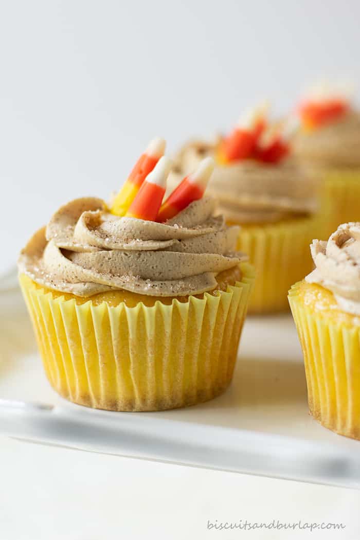 cupcakes with candy corn on top