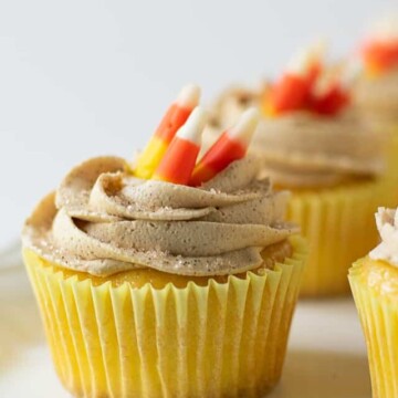 cupcakes with candy corn on top