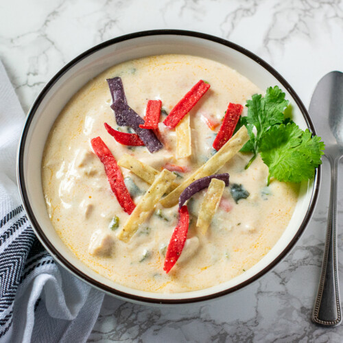 bowl of poblano soup.