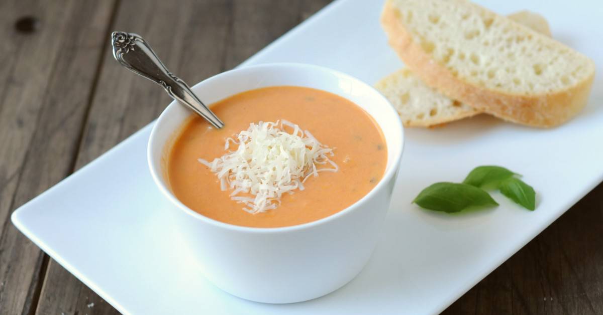 Creamy Tomato Basil Soup With Parmesan Biscuits Burlap