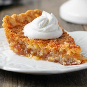 slice of crispy coconut pie.