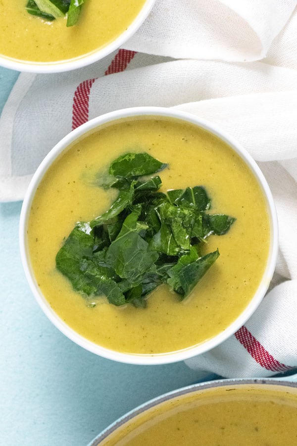butternut squash soup with collard greens
