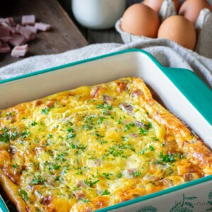 horizontal shot of breakfast casserole