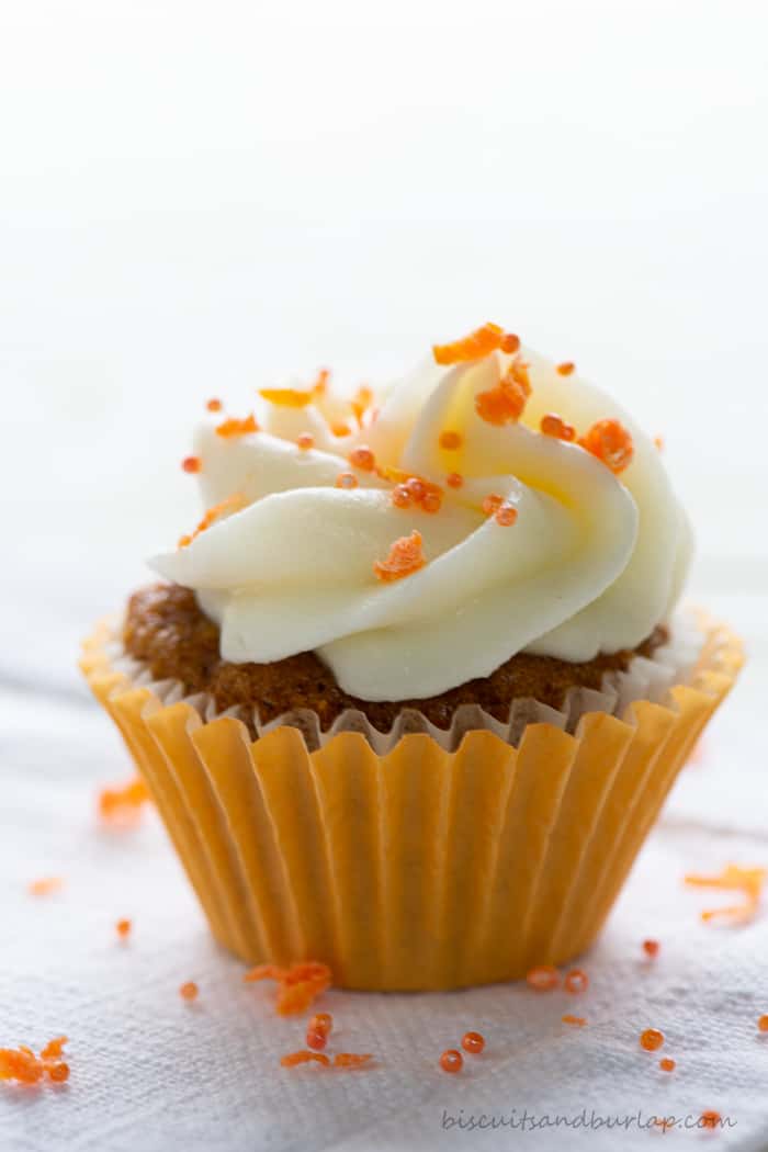 single carrot cake mini cupcake