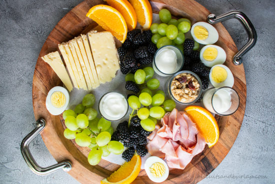 fruit added to breakfast tray