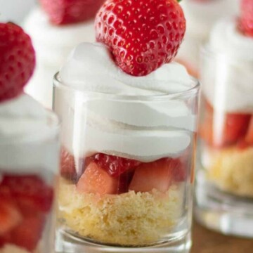 close up of mini strawberry shortcakes