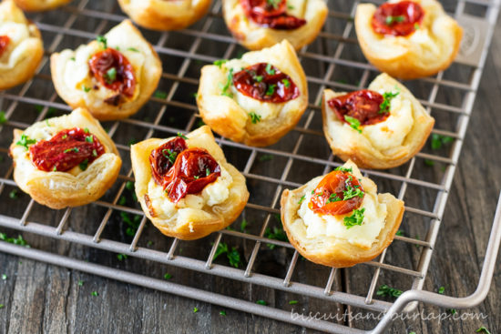 goat cheese appetizers on rack