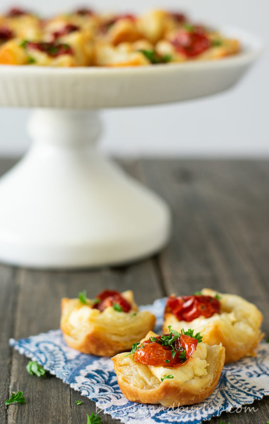 3 goat cheese appetizers on cloth