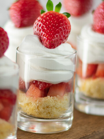 close up of mini strawberry shortcakes