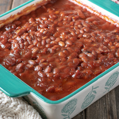 Baked Beans Recipe with Bacon - Biscuits & Burlap