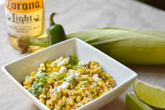 esquites with beer