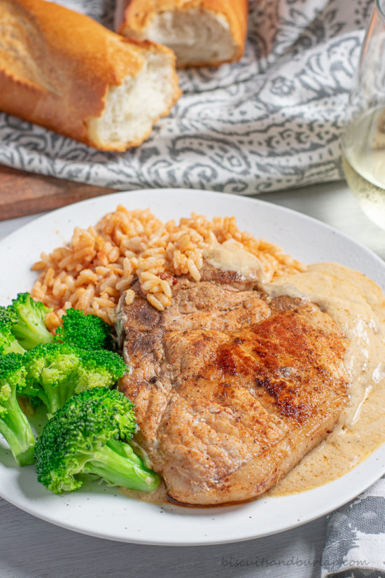 pork chops, broccoli & rice