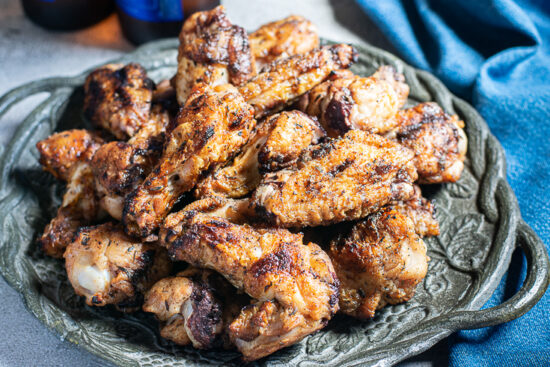 grilled chicken wings on plate