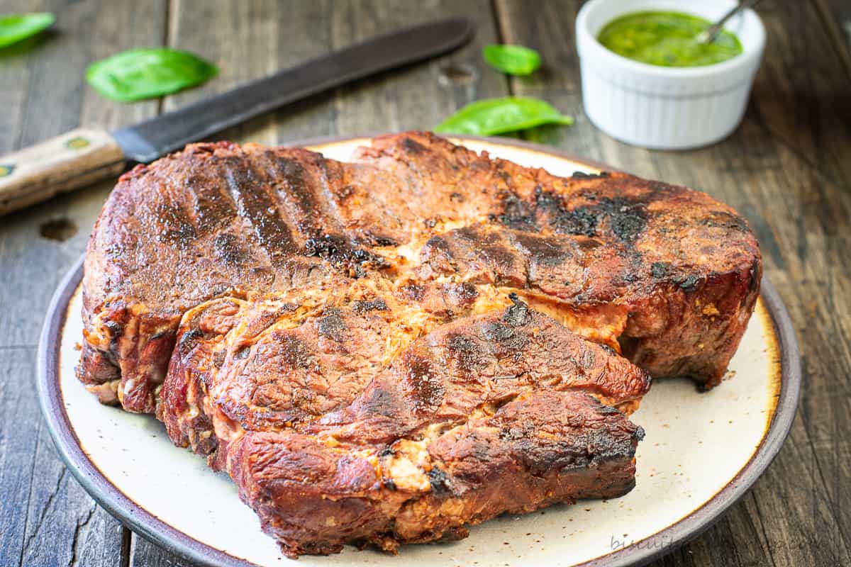 Grilled Chuck Roast Marinated and Smoky Biscuits & Burlap