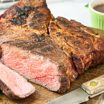 sliced, grilled chuck roast