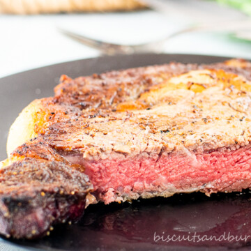 reverse sear steak on plate