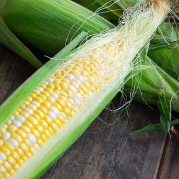 partially shucked corn