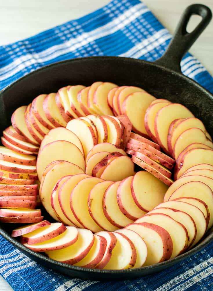 cast iron potatoes in their raw state