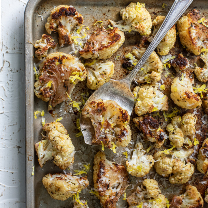 Garlic Parmesan Roasted Cauliflower Biscuits & Burlap