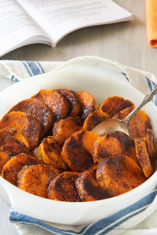 gullah recipe for sweet potatoes in white dish