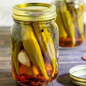 jar of pickled okra.