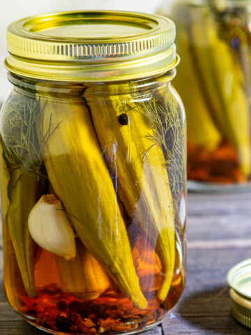 jar of pickled okra.