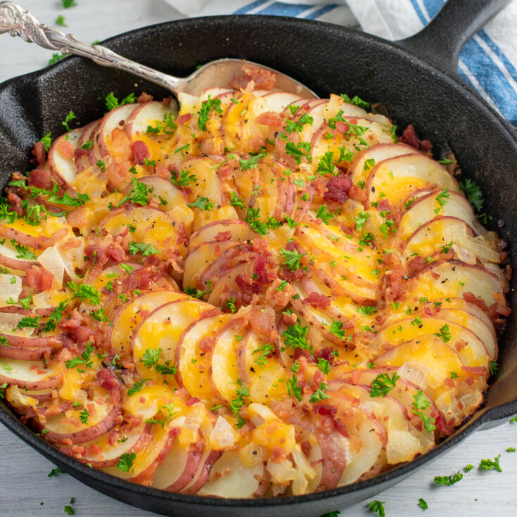 Loaded Cast Iron Skillet Potatoes