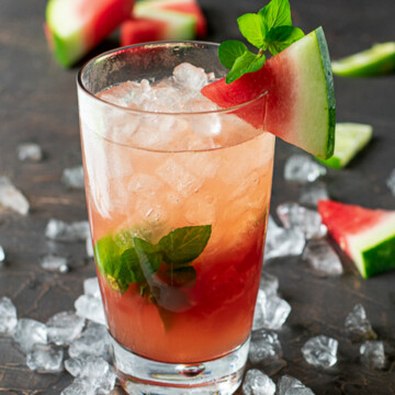 watermelon mojito in glass.