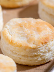 close up of buttermilk biscuit.