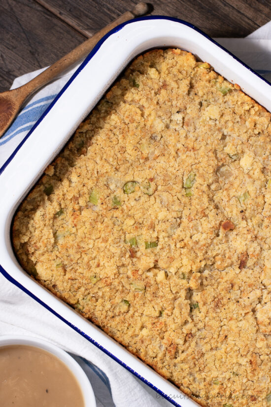 Southern Style Cornbread Dressing - Cookies and Cups