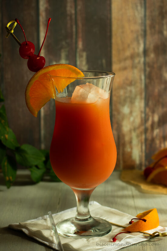 hurricane cocktail in glass