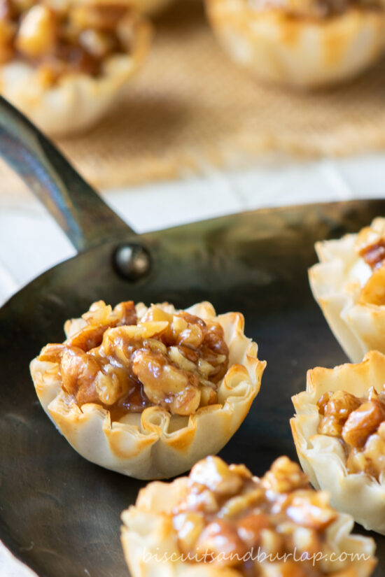 pecan pie cheesecakes on tray