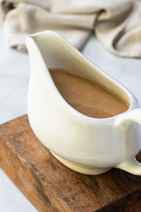 homemade gravy in boat