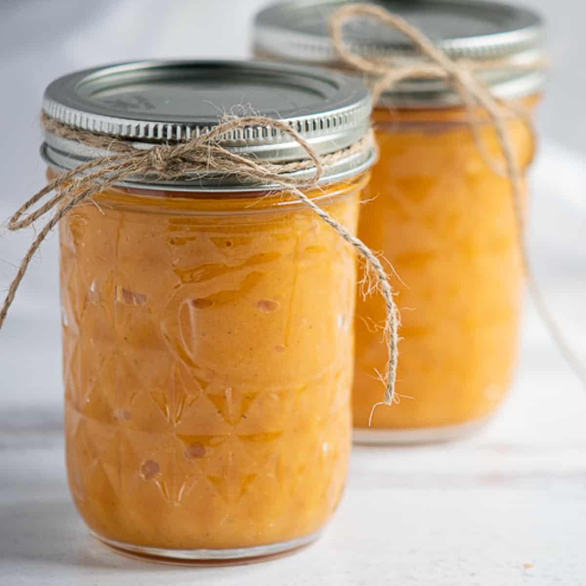 sweet potato butter in jar.