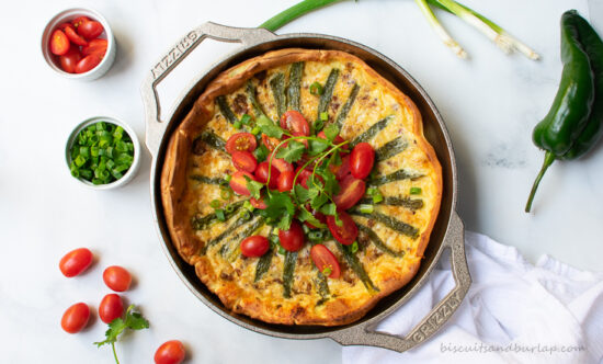 southwestern dutch baby surrounded by ingredients